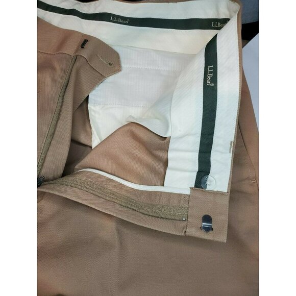 L.L. Bean WF Dress Chino Plain Front Classic Fit 17 Waist %100 Cotton Pants - Picture 10 of 12